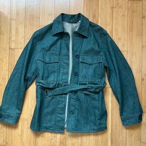 Uniqlo Teal Jean Jacket with Belt